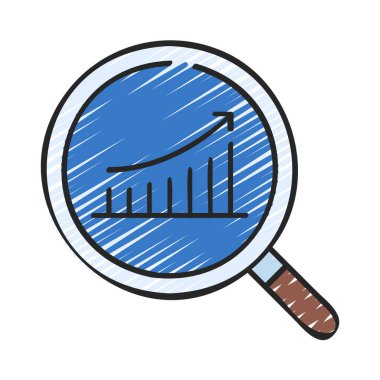 Analiz düz simgesi, vektör illüstrasyonu