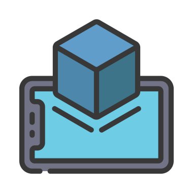 Artırılmış Gerçeklik simgesi vektör illüstrasyon tasarımı