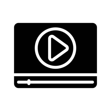 Video oynatıcı ikon vektör illüstrasyonu