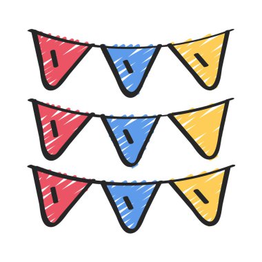 Bayrak Simgesi Basit Vektör İllüstrasyonu 