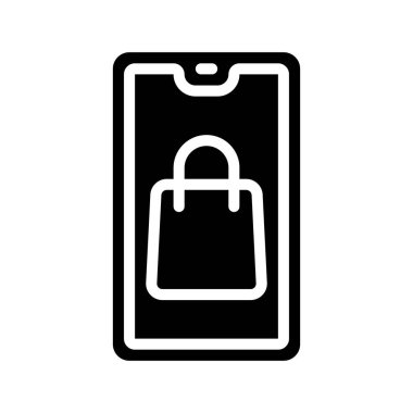 Mobil Alışveriş Ağı simgesi vektör çizimi