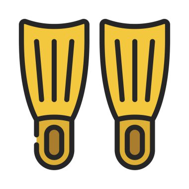 Dalış Flippers simgesi vektör illüstrasyonu