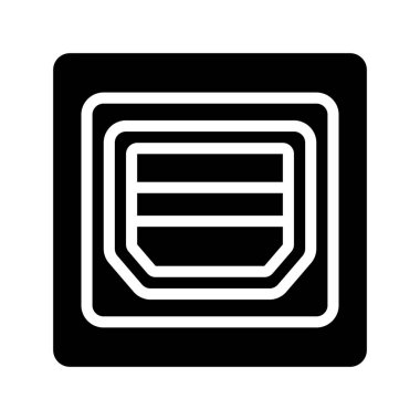 Thunderbolt Portu düz simgesi, vektör illüstrasyonu 