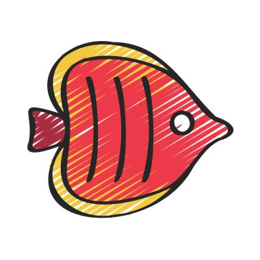 balık simgesi vektör illüstrasyonu