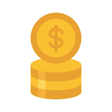 Para Sikkeleri web simgesi vektör illüstrasyonu