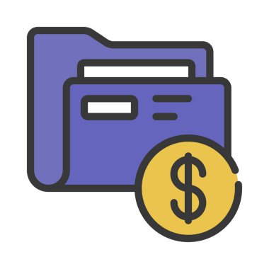 Para Dizini simgesi, vektör illüstrasyonu 