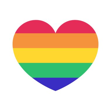 gökkuşağı Kalp simgesi, lgbt gurur sembolü, vektör illüstrasyonu