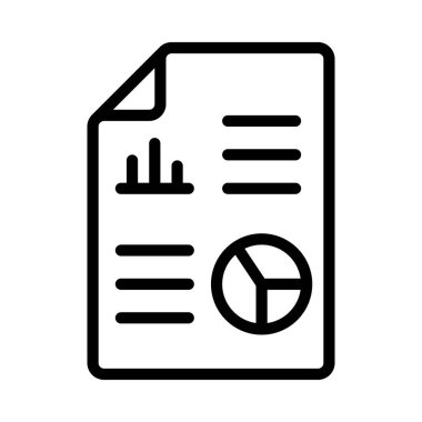 Rapor Belgesi simgesi, vektör illüstrasyonu 