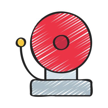 Okul zil düz simgesini, vektör çizim 