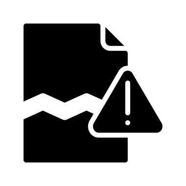 Bozuk Dosya simgesi, vektör illüstrasyonu