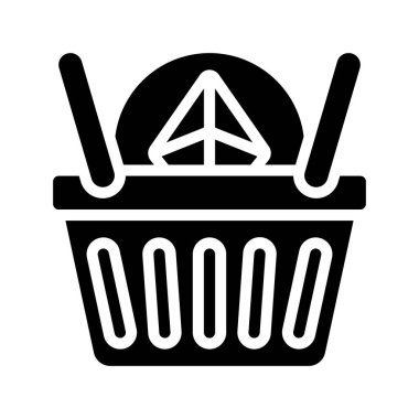 Ethereum Basket düz simgesi, vektör illüstrasyonu 