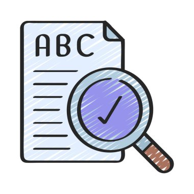 Yazım Denetimi Web simgesi vektör illüstrasyonu