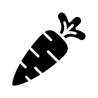  Havuç vektör simgesi. Beyaz arkaplanda basit vektör sembolü