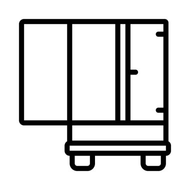 Lorry Açık Web simgesi, vektör illüstrasyonu                      