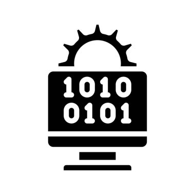 Bilgisayar Veri Yönetimi simgesi, vektör illüstrasyonu 