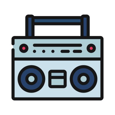 Müzik Kutusu Stereo illüstrasyonu, beyaz arkaplandaki simge