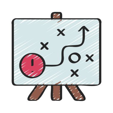 Kriz Planlama Sanatı düz simgesi, vektör illüstrasyonu 