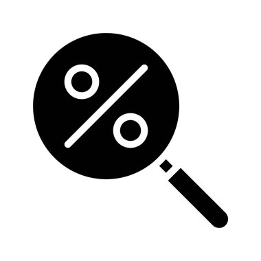 Büyüteç altında indirim, finans konsepti vektör çizim ikonu arkaplan tasarımı 