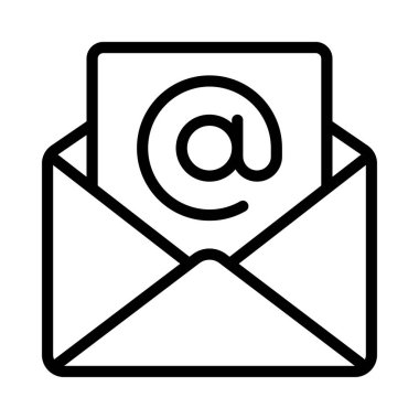 Email With At Symbol, Isolated Icon On White Background 