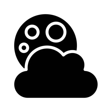 Bulut Simgesi Arkasında Ay, Vektör Resimleri