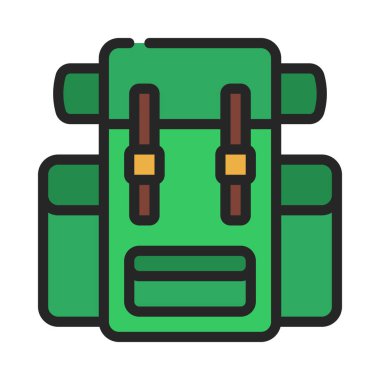 Gezgin Sırt Çantası Web simgesi vektör çizimi