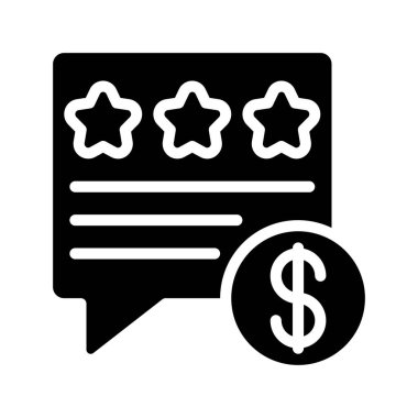 Yıldızlı müşteri gözden geçirme simgesi, vektör illüstrasyonu basit tasarım