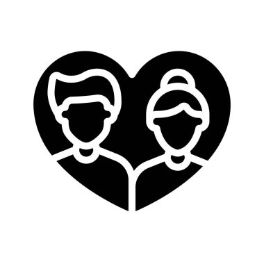 Aşk web simgesi vektör illüstrasyonunda