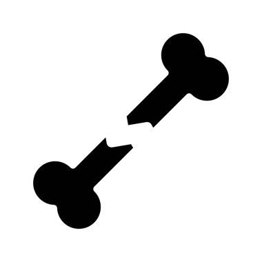 Kırık kemik düz simgesi, vektör illüstrasyonu