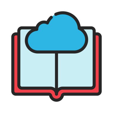 Bulut Makinesi Öğrenme Simgesi, Vektör İllüstrasyonu