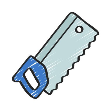 Testere simgesi, vektör illüstrasyonu basit tasarım