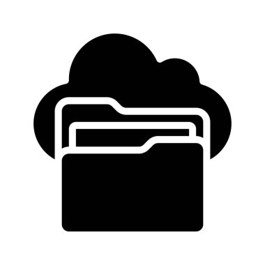 bulut dizini simgesi, vektör illüstrasyonu