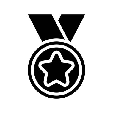 Yıldız Madalyası Vektör Simgesi Tasarımı