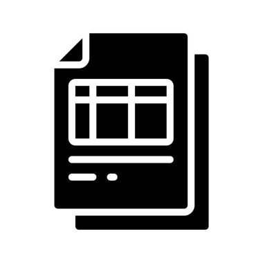 Hesap Tablosu Belgesi simgesi, vektör illüstrasyonu 