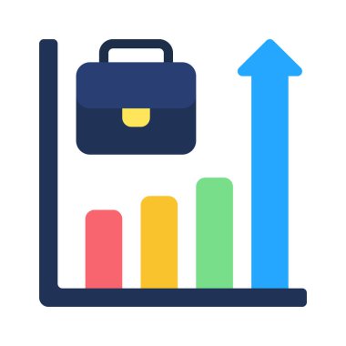 Çalışma Çubuğu Simgesi ana hatları vektörü. İş büyümesi. veri analizi
