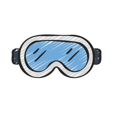 Güvenlik Gözlükleri düz simge, vektör illüstrasyonu 