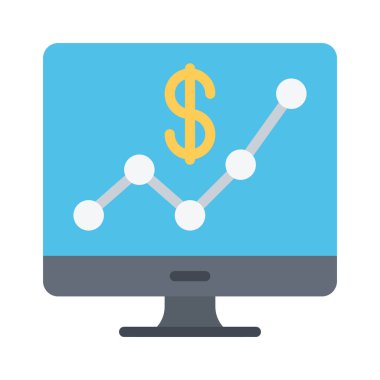 Çevrimiçi Stocks simge vektör çizimi tasarımı