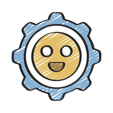 Duygu Yönetimi web simgesi vektör illüstrasyonu