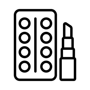Makyaj düz simgesi, vektör illüstrasyonu 