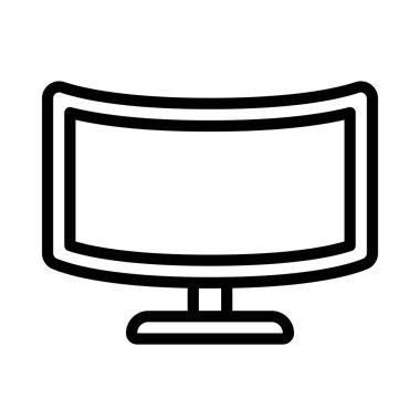 Eğri Ekran İzleyici simge vektör illüstrasyon tasarımı