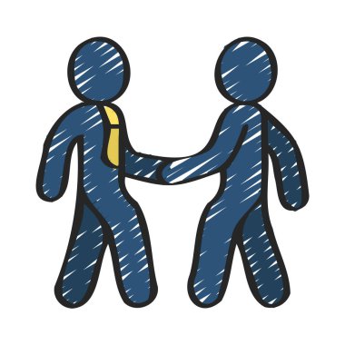 El sıkışma İnsanlar web simgesi düz tasarım, vektör illüstrasyonu