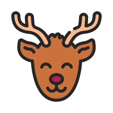 Ren geyiği web simgesi vektör çizimi