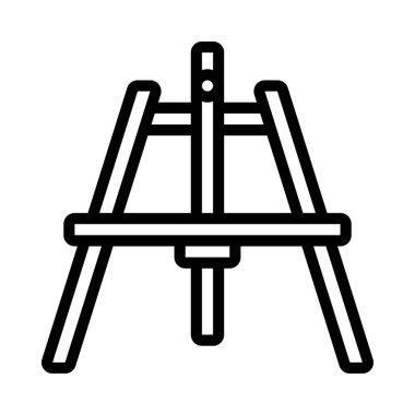 Easel düz simgesi, vektör illüstrasyonu 