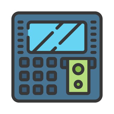 atm web simgesi vektör illüstrasyonu