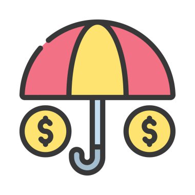 Korunan Para simgesi, vektör illüstrasyonu