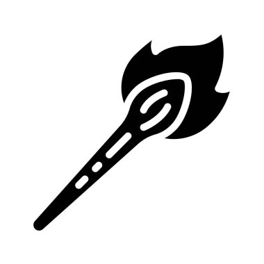 Meşale Ağı ikon vektör illüstrasyonunu ateşle