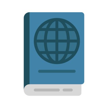 Atlas düz simgesi, vektör illüstrasyonu 