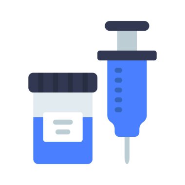 İğne yassı simgesi olan ilaç, vektör illüstrasyonu 