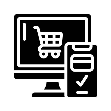 Çevrimiçi Satın Alma İçin Öde ikon vektör illüstrasyon tasarımı