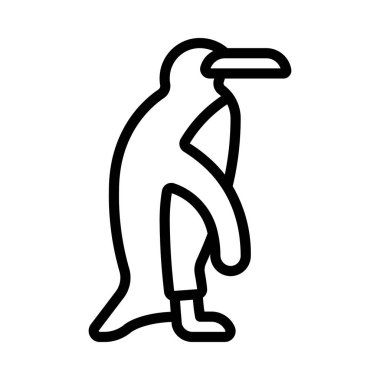 Beyaz arkaplandaki penguen, vektör 