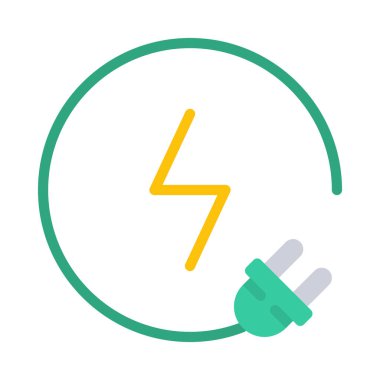 Temiz Enerji Ağı simgesi, vektör illüstrasyonu                     